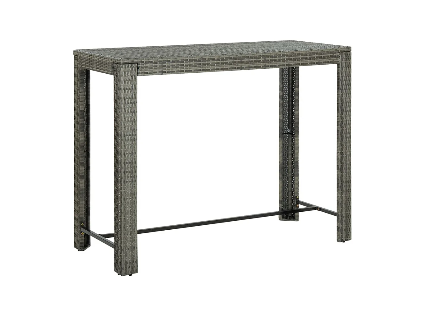 Table à manger de jardin Gris 140,5x60,5x110,5 cm Résine tressée GHR66999
