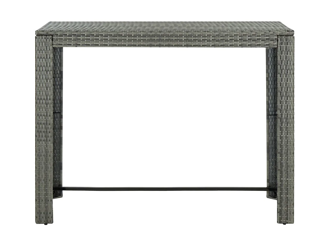 Table à manger de jardin Gris 140,5x60,5x110,5 cm Résine tressée GHR66999
