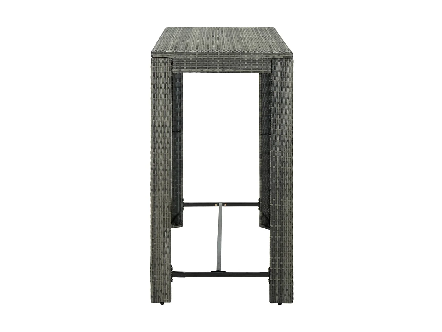 Table à manger de jardin Gris 140,5x60,5x110,5 cm Résine tressée GHR66999