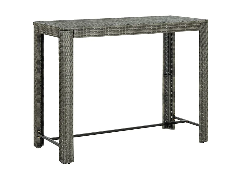 Table à manger de jardin Gris 140,5x60,5x110,5 cm Résine tressée GHR66999