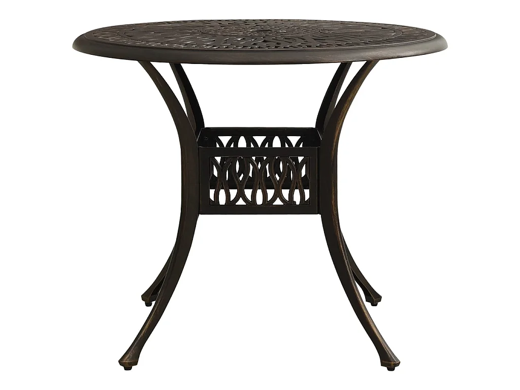 Mesa de jardim 90x90x74 cm alumínio fundido bronze PT454429