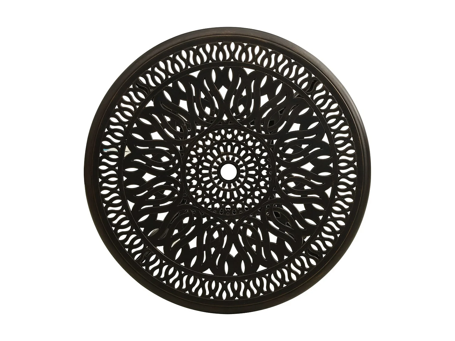 Mesa de jardim 90x90x74 cm alumínio fundido bronze PT454429