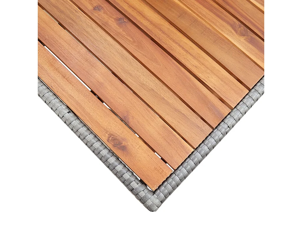 Mesa de comedor de jardín de madera maciza de acacia gris 120x70x66 cm KOW13094