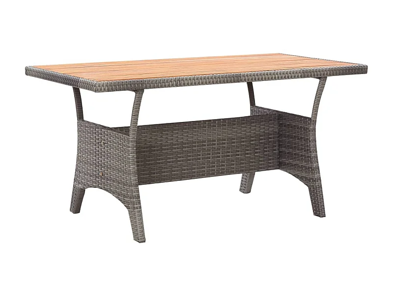 Mesa de comedor de jardín de madera maciza de acacia gris 120x70x66 cm KOW13094