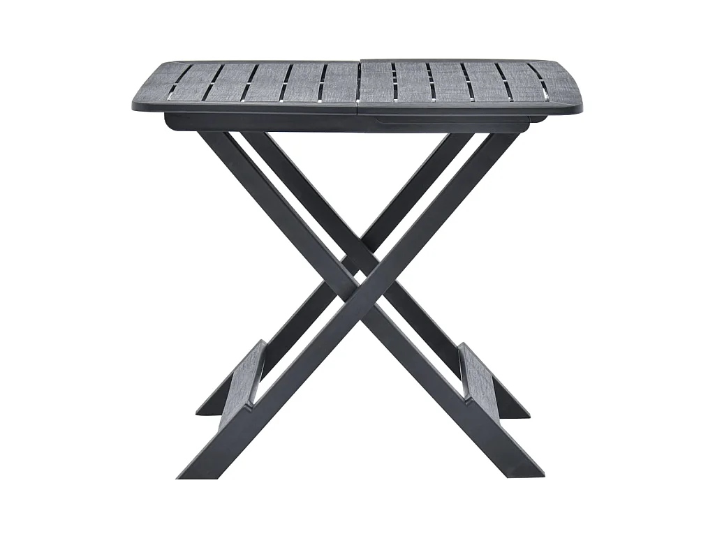 Mesa de comedor de jardín plegable de plástico gris antracita 79x72x70 cm KOW83752