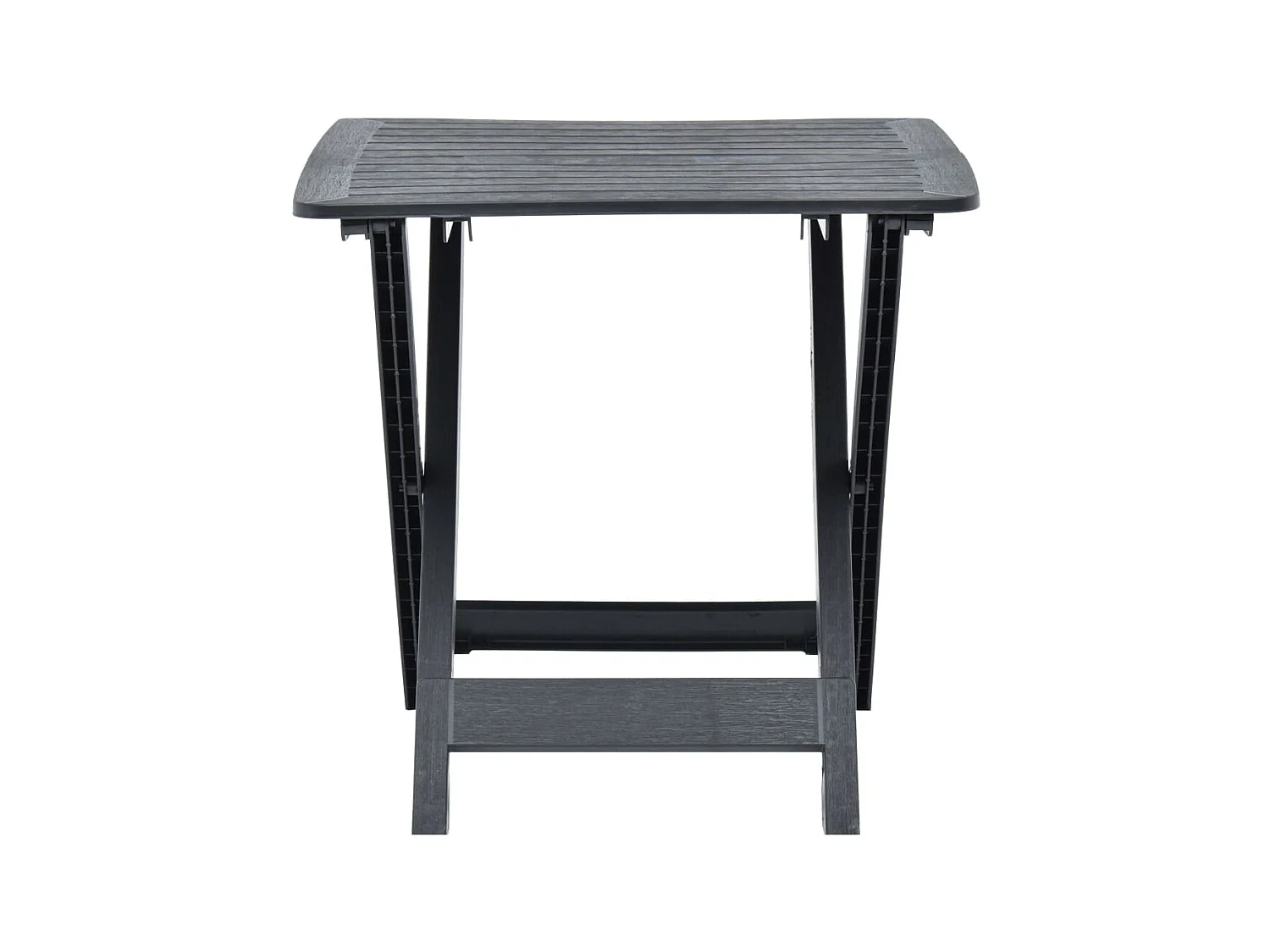 Mesa de comedor de jardín plegable de plástico gris antracita 79x72x70 cm KOW83752