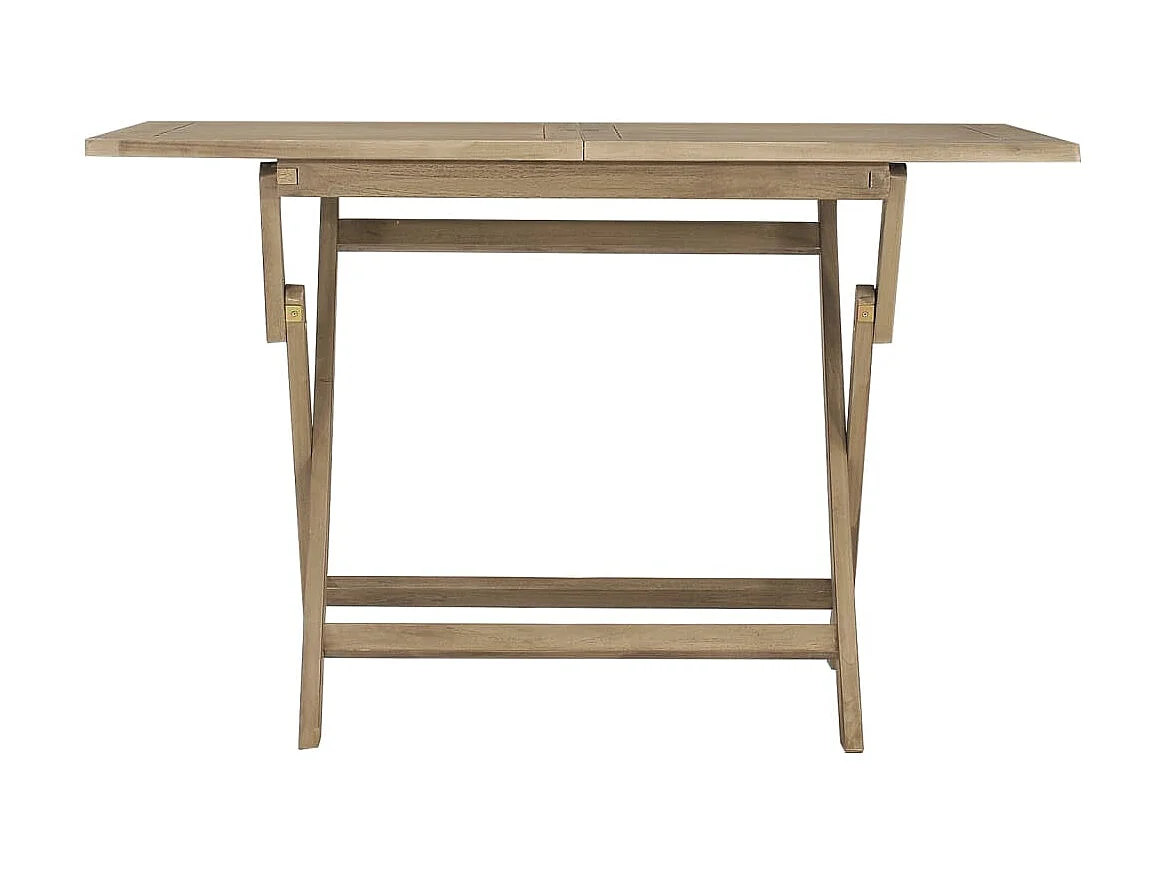 Table de jardin pliante gris 120x70x75 cm bois de teck solide GHR85301