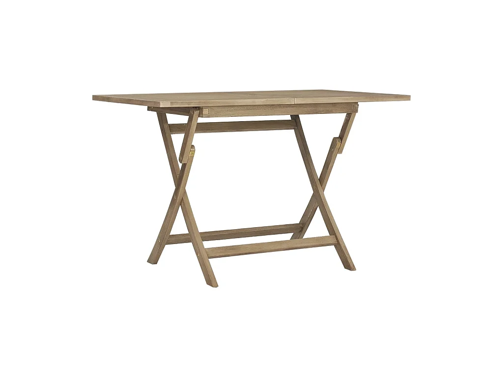 Table de jardin pliante gris 120x70x75 cm bois de teck solide GHR85301