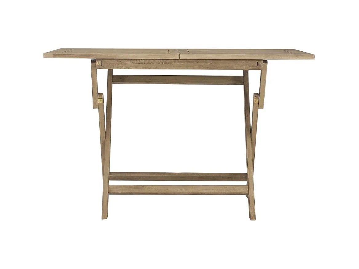 Table de jardin pliante gris 120x70x75 cm bois de teck solide GHR85301