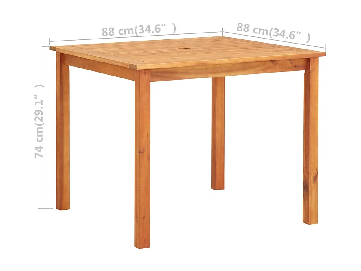 Tuintafel 88x88x74 cm massief acaciahout NL528111