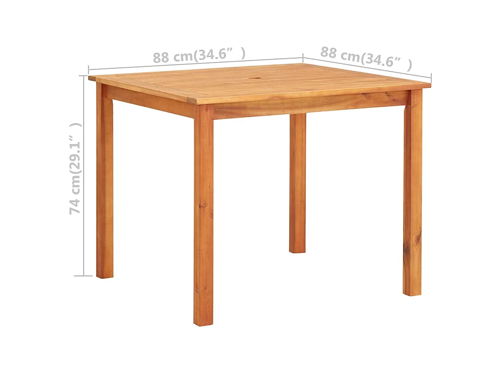 Table de jardin 88x88x74 cm Bois d'acacia massif GHR69010