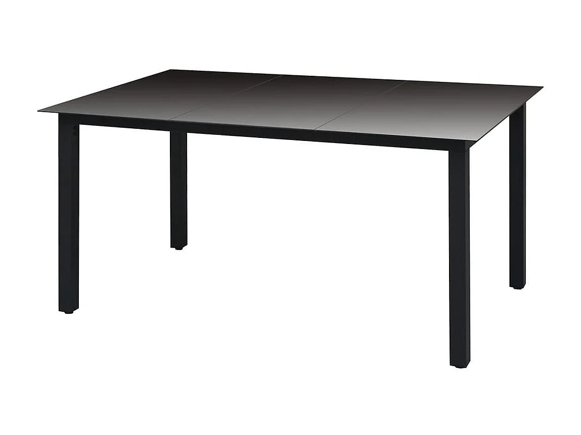 Table de jardin Noir 150 x 90 x 74 cm Aluminium et verre GHR43901
