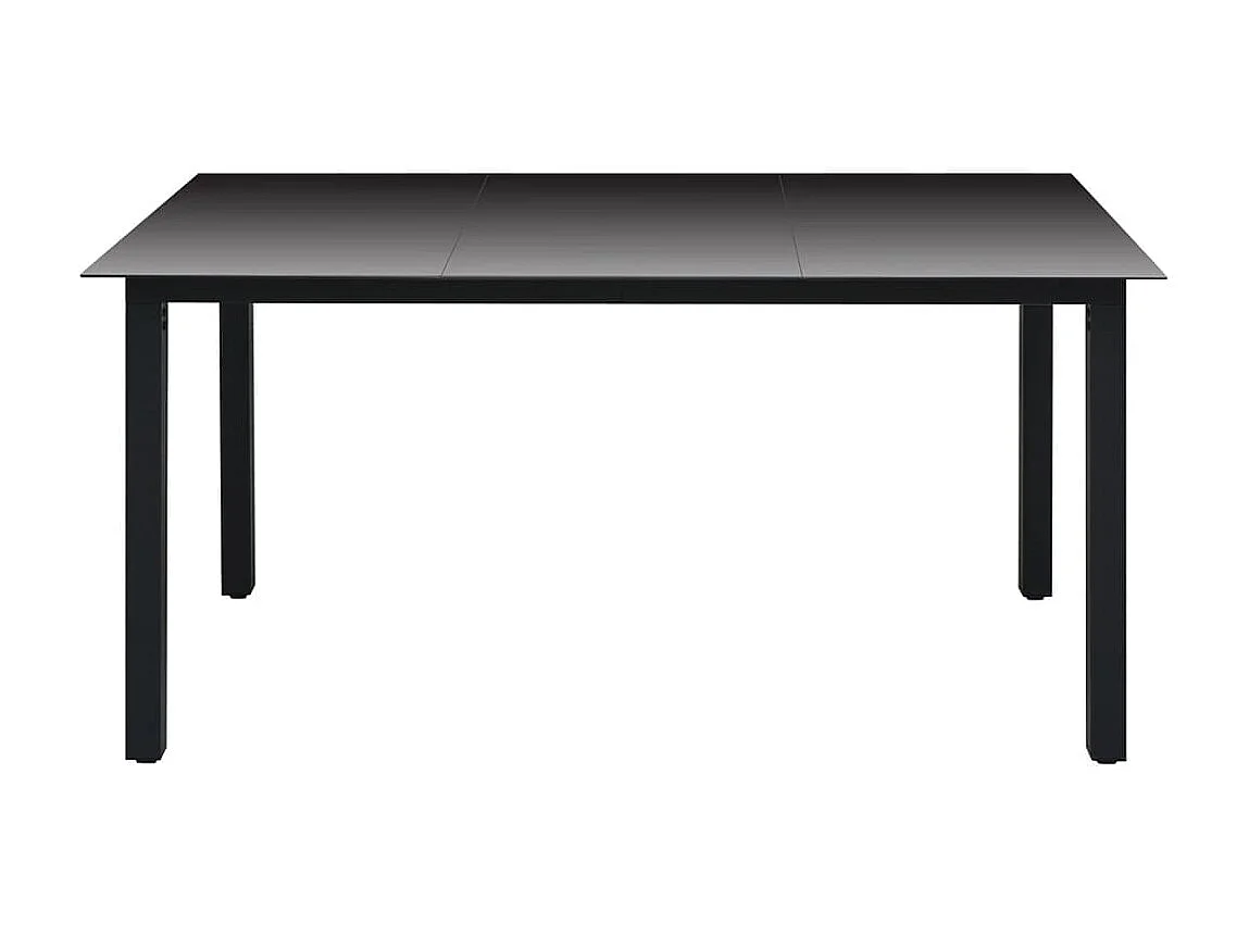 Table de jardin Noir 150 x 90 x 74 cm Aluminium et verre GHR43901