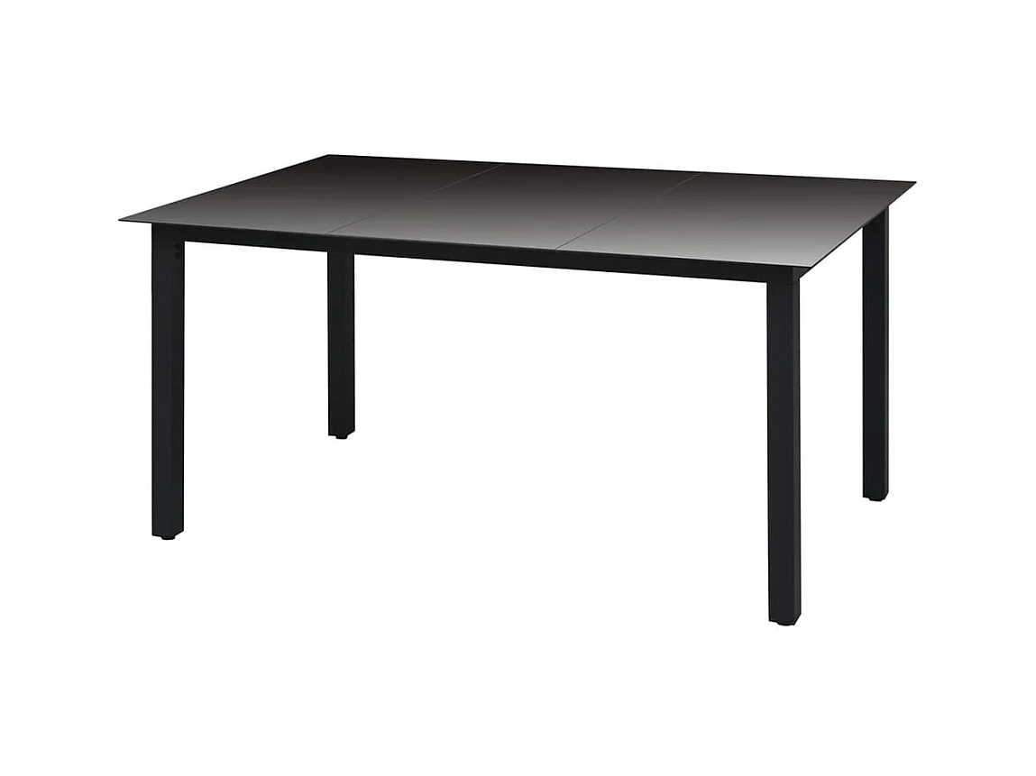 Table de jardin Noir 150 x 90 x 74 cm Aluminium et verre GHR43901