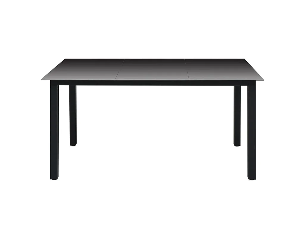 Tuintafel 150x90x74 cm aluminium en glas zwart NL363125
