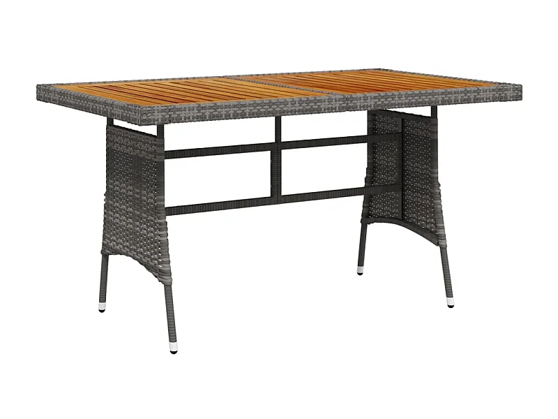 Table de jardin Gris 130x70x72 cm Résine tressée et acacia GHR48992