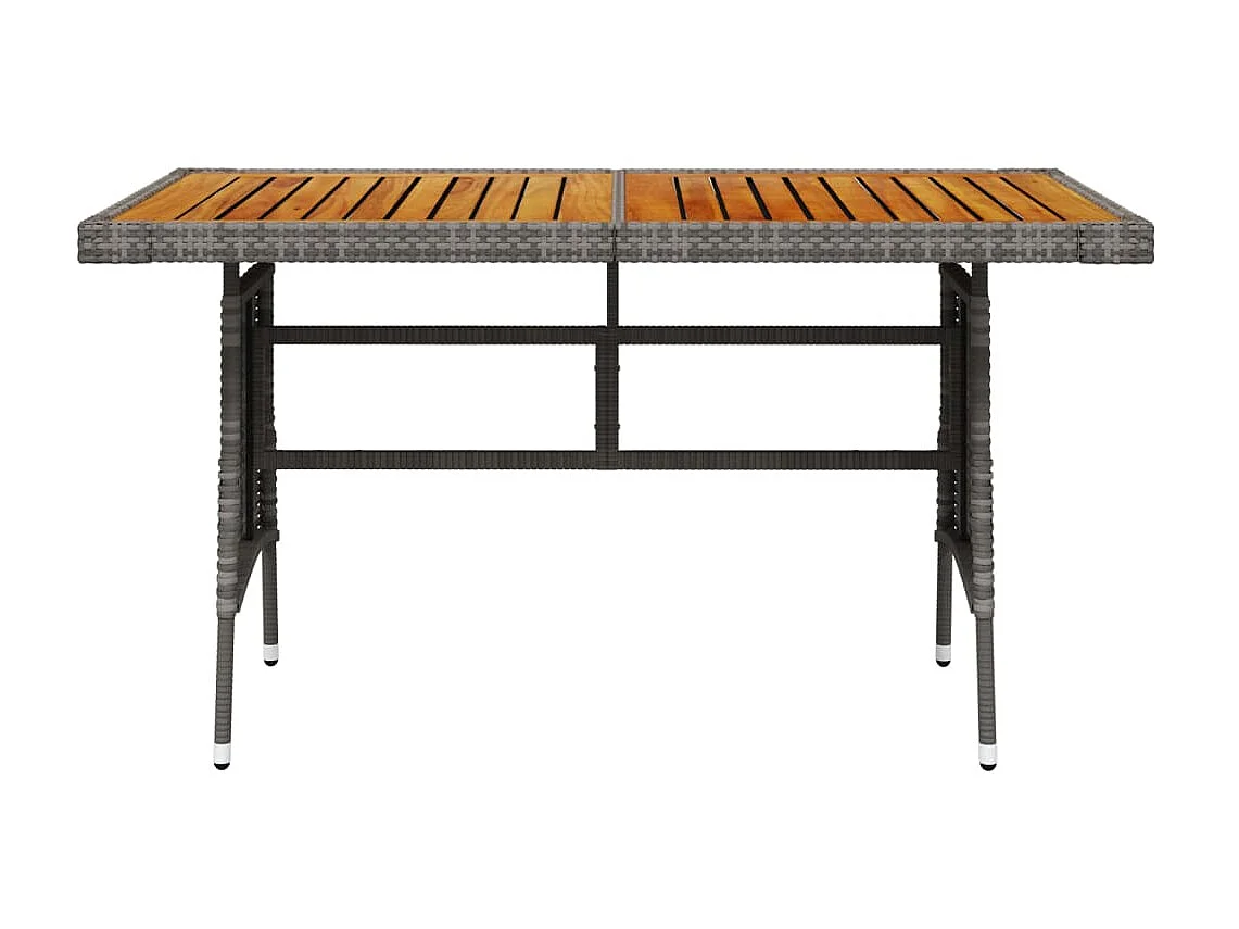 Table de jardin Gris 130x70x72 cm Résine tressée et acacia GHR48992