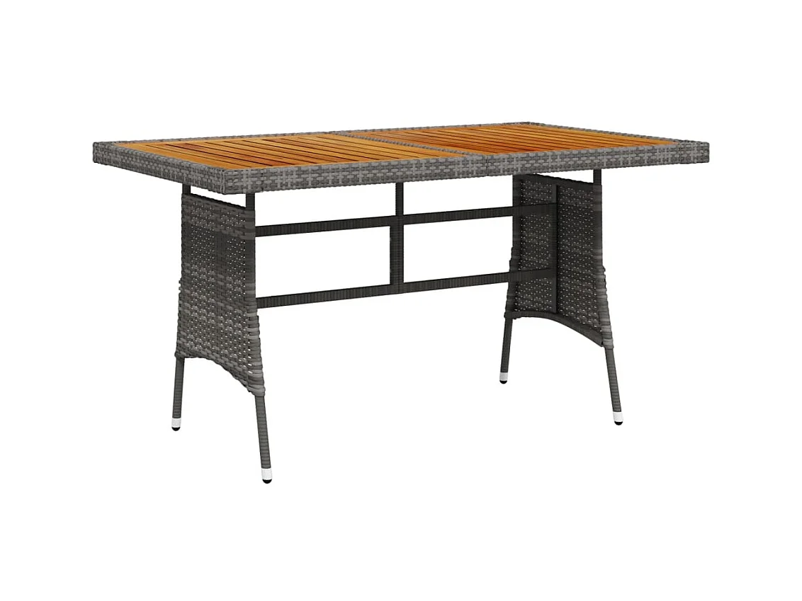 Table de jardin Gris 130x70x72 cm Résine tressée et acacia GHR48992