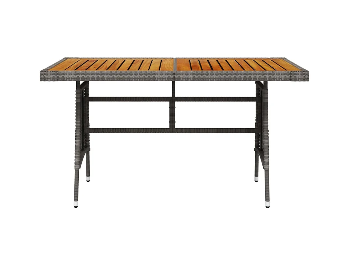 Table de jardin Gris 130x70x72 cm Résine tressée et acacia GHR48992