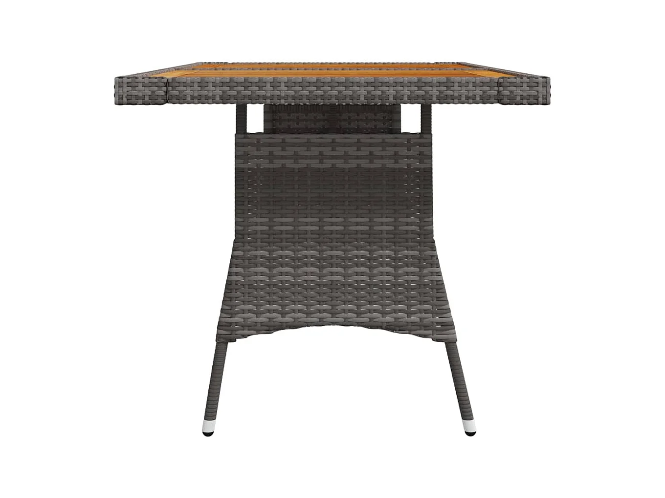 Table de jardin Gris 130x70x72 cm Résine tressée et acacia GHR48992