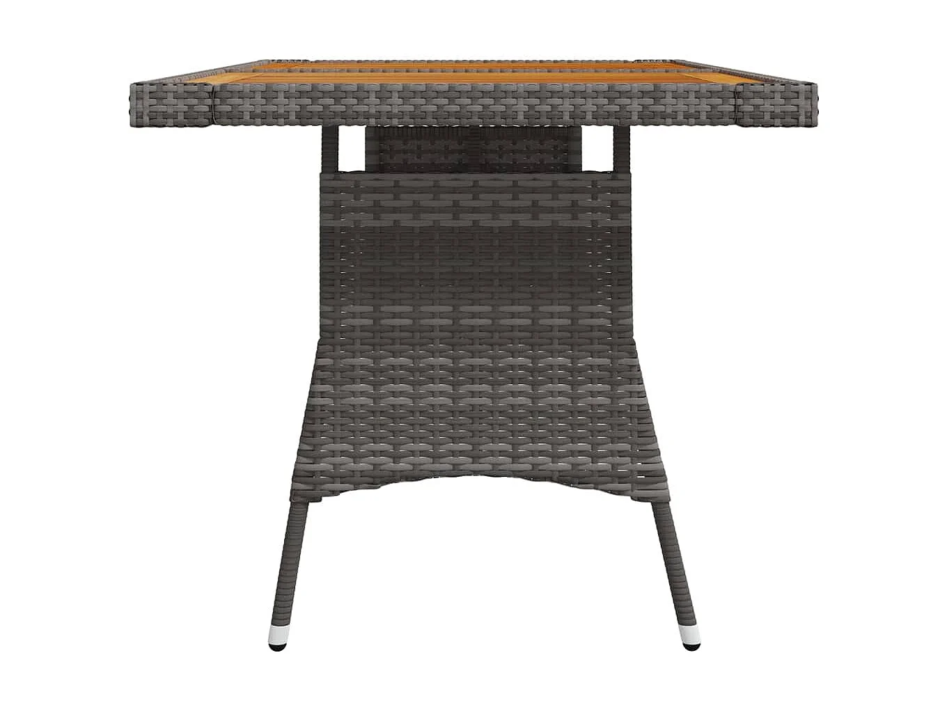Mesa de jardim 130x70x72 cm vime PE e acácia maciça cinzento PT564656