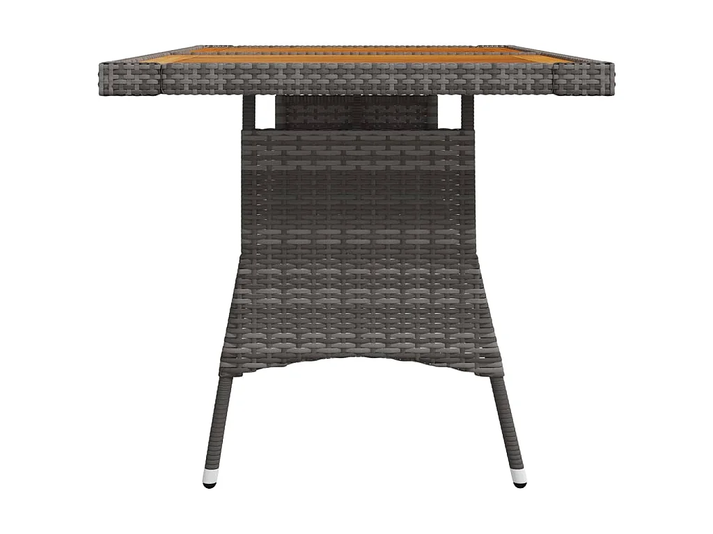 Tuintafel 130x70x72 cm poly rattan en massief acaciahout grijs NL966562