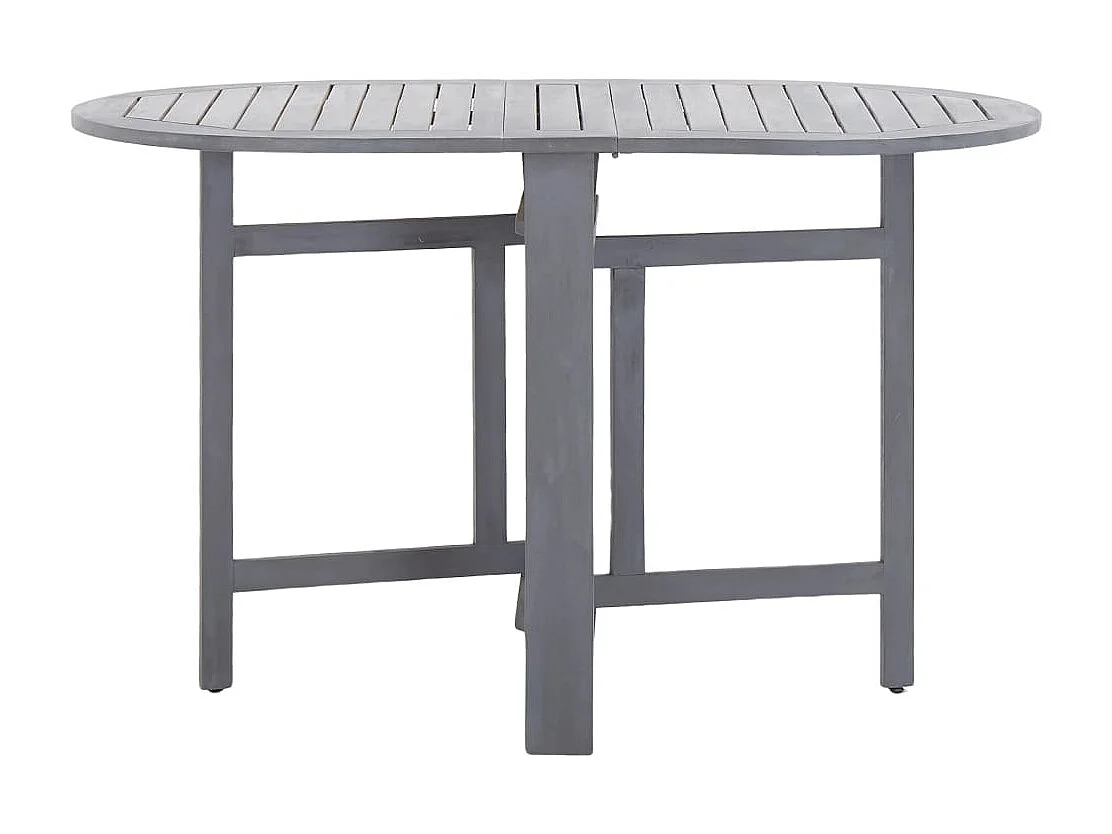 Mesa de comedor de jardín de madera maciza de acacia gris 120x70x74 cm KOW32488