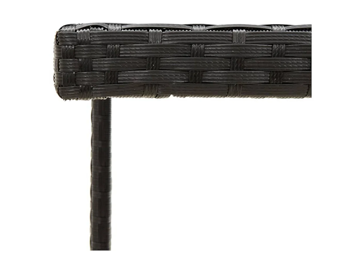 Table de jardin Noir 109x107x74 cm Résine tressée et verre GHR73012