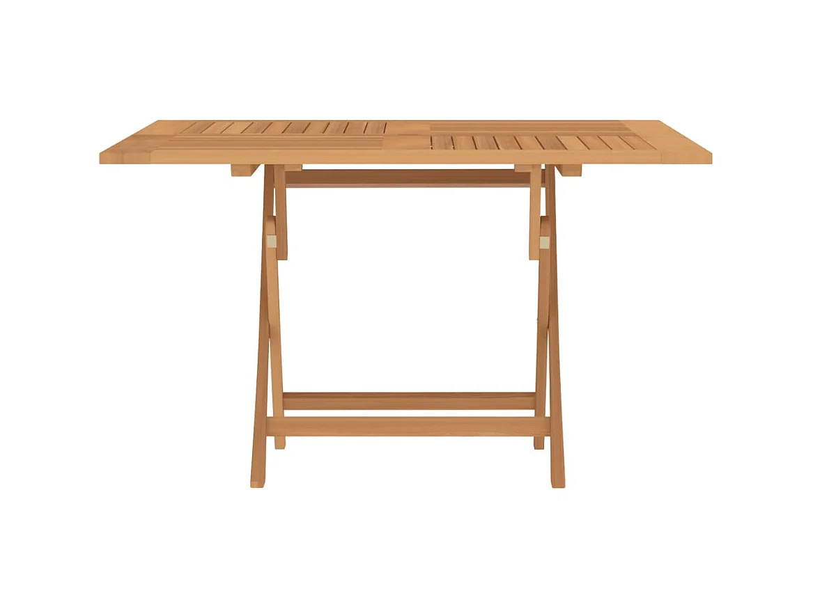 Table pliable de jardin 120x120x75 cm bois massif de teck GHR50633