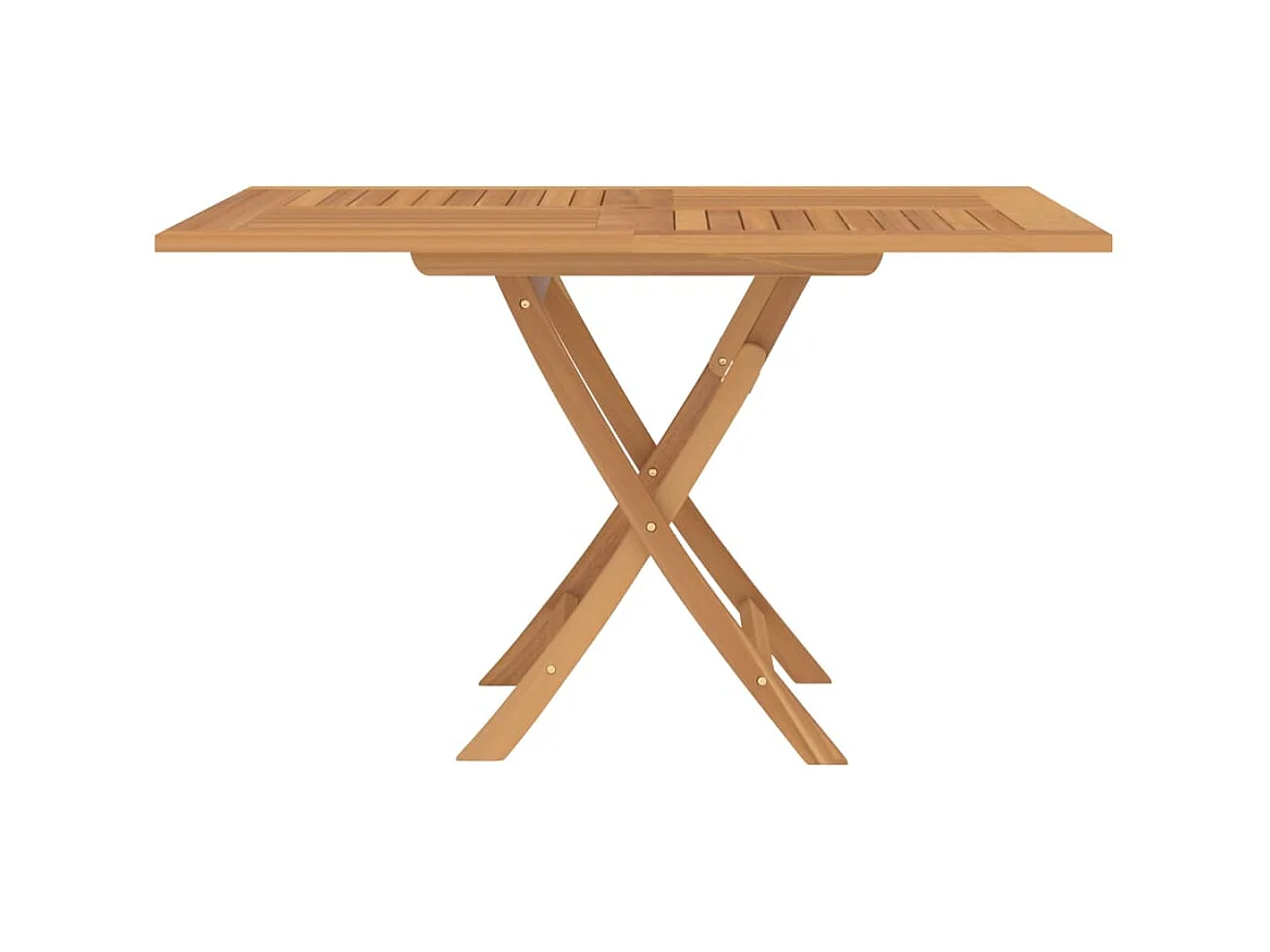 Table pliable de jardin 120x120x75 cm bois massif de teck GHR50633