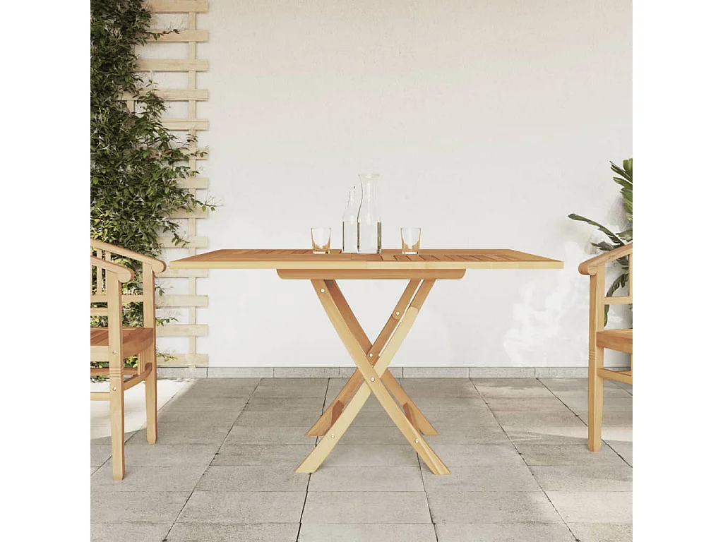 Tuintafel inklapbaar 110x110x75 cm massief teakhout NL188478