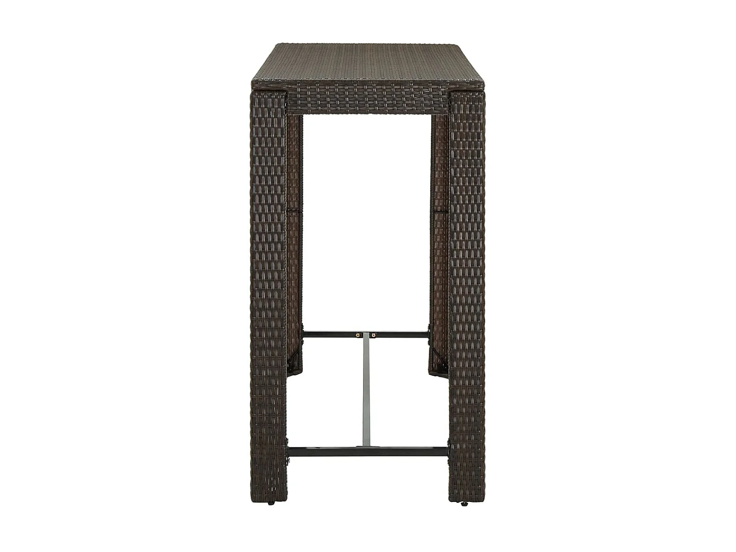 Mesa de bar para jardim 140,5x60,5x110,5 cm vime PE castanho PT691502