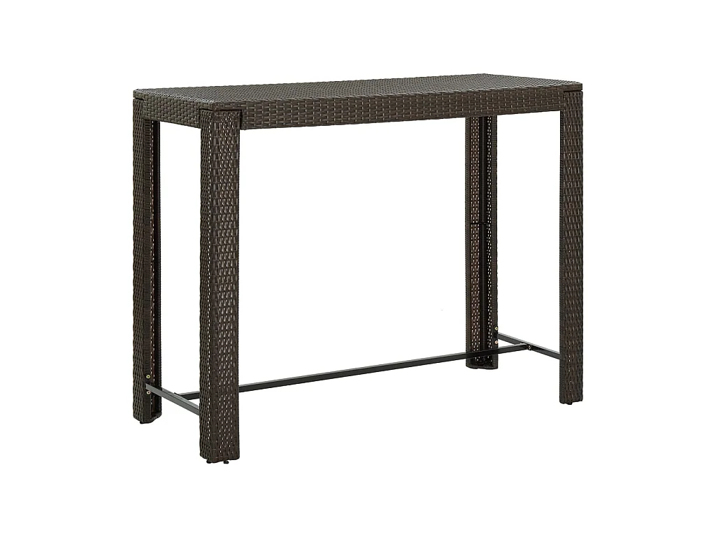 Table à manger de jardin Marron 140,5x60,5x110,5cm Résine tressée GHR78857