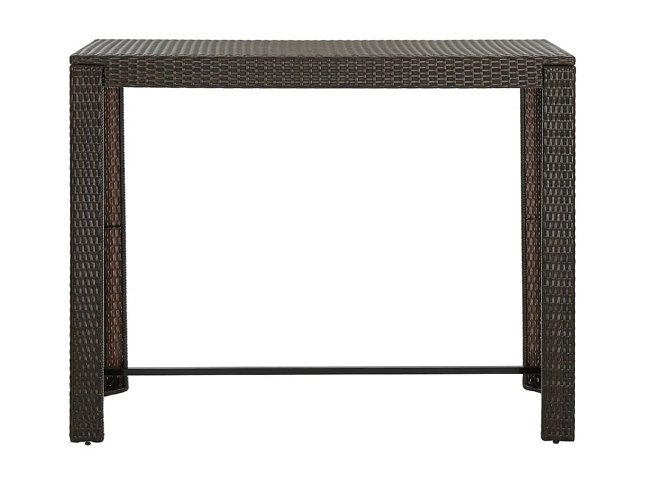 Table à manger de jardin Marron 140,5x60,5x110,5cm Résine tressée GHR78857