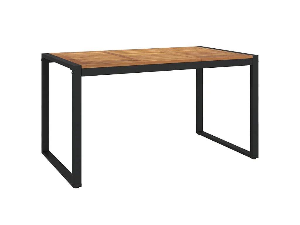 Table de jardin et pieds en forme de U 140x80x75 cm bois acacia GHR70436