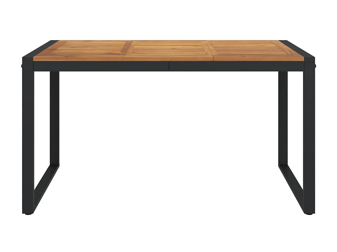 Table de jardin et pieds en forme de U 140x80x75 cm bois acacia GHR70436