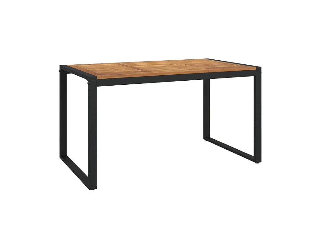 Table de jardin et pieds en forme de U 140x80x75 cm bois acacia GHR70436