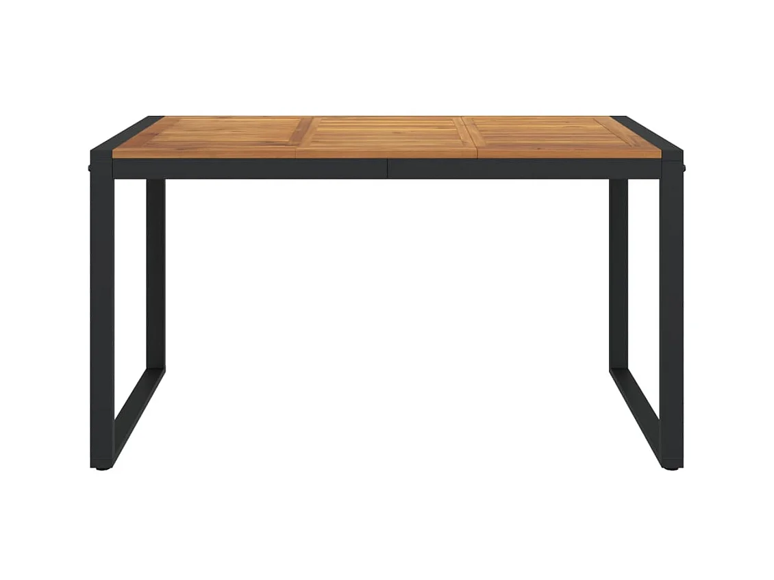 Table de jardin et pieds en forme de U 140x80x75 cm bois acacia GHR70436