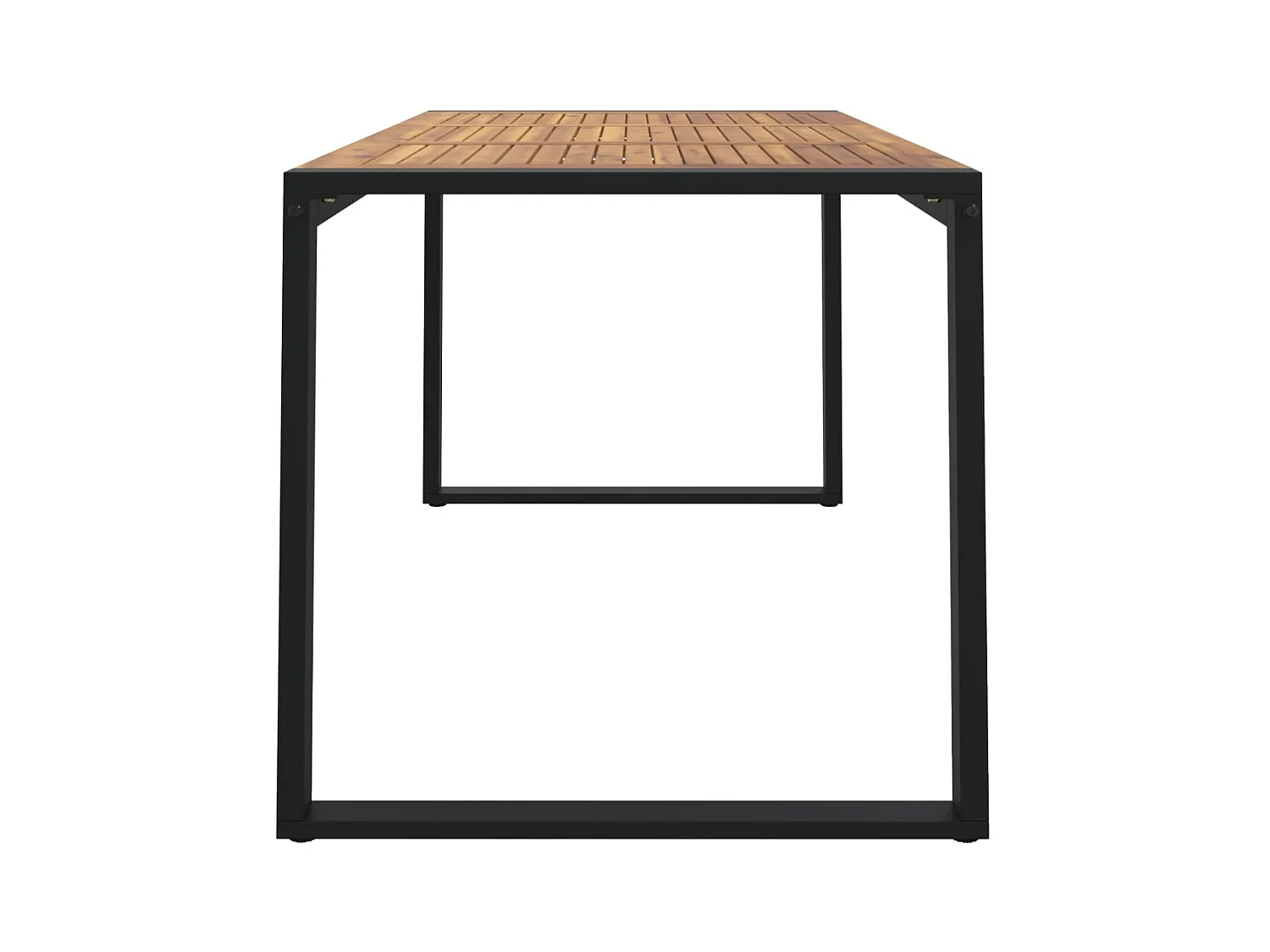 Table de jardin et pieds en forme de U 140x80x75 cm bois acacia GHR70436
