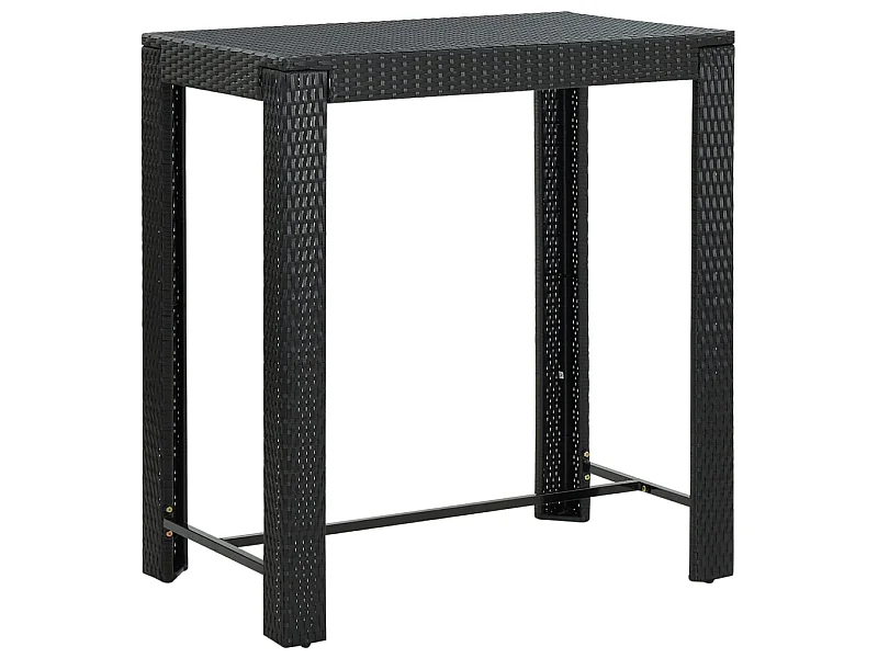 Mesa de bar para jardim 100x60,5x110,5 cm vime PE preto PT917725