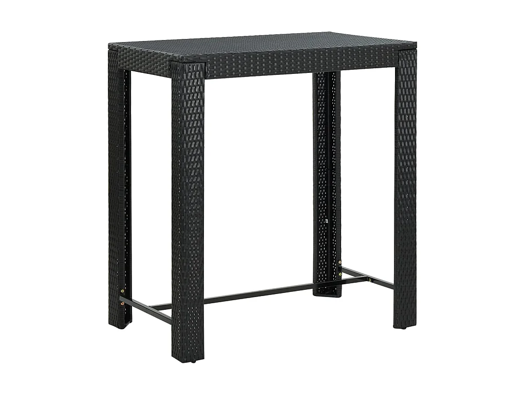 Table à manger de jardin Noir 100x60,5x110,5 cm Résine tressée GHR79659
