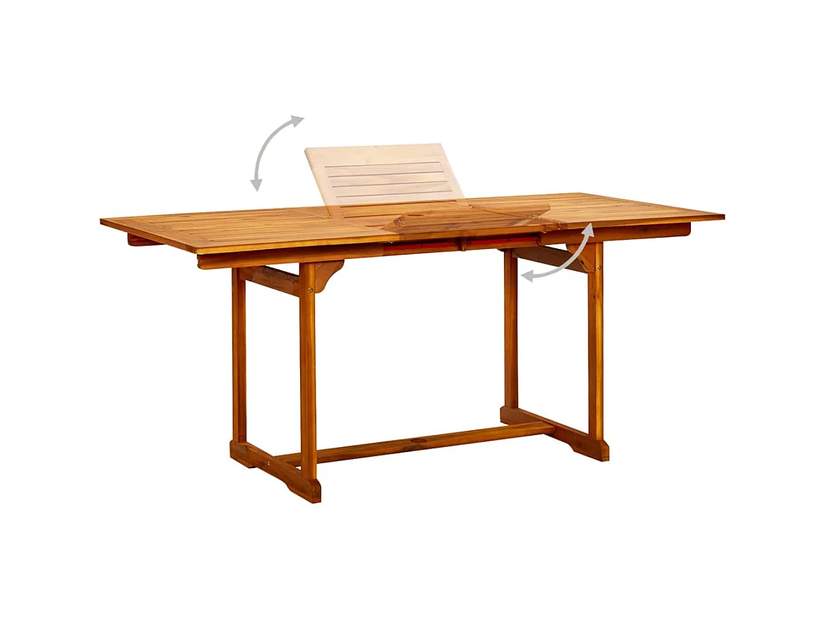 Table à manger de jardin (120-170)x80x75 cm Bois d'acacia massif GHR72966