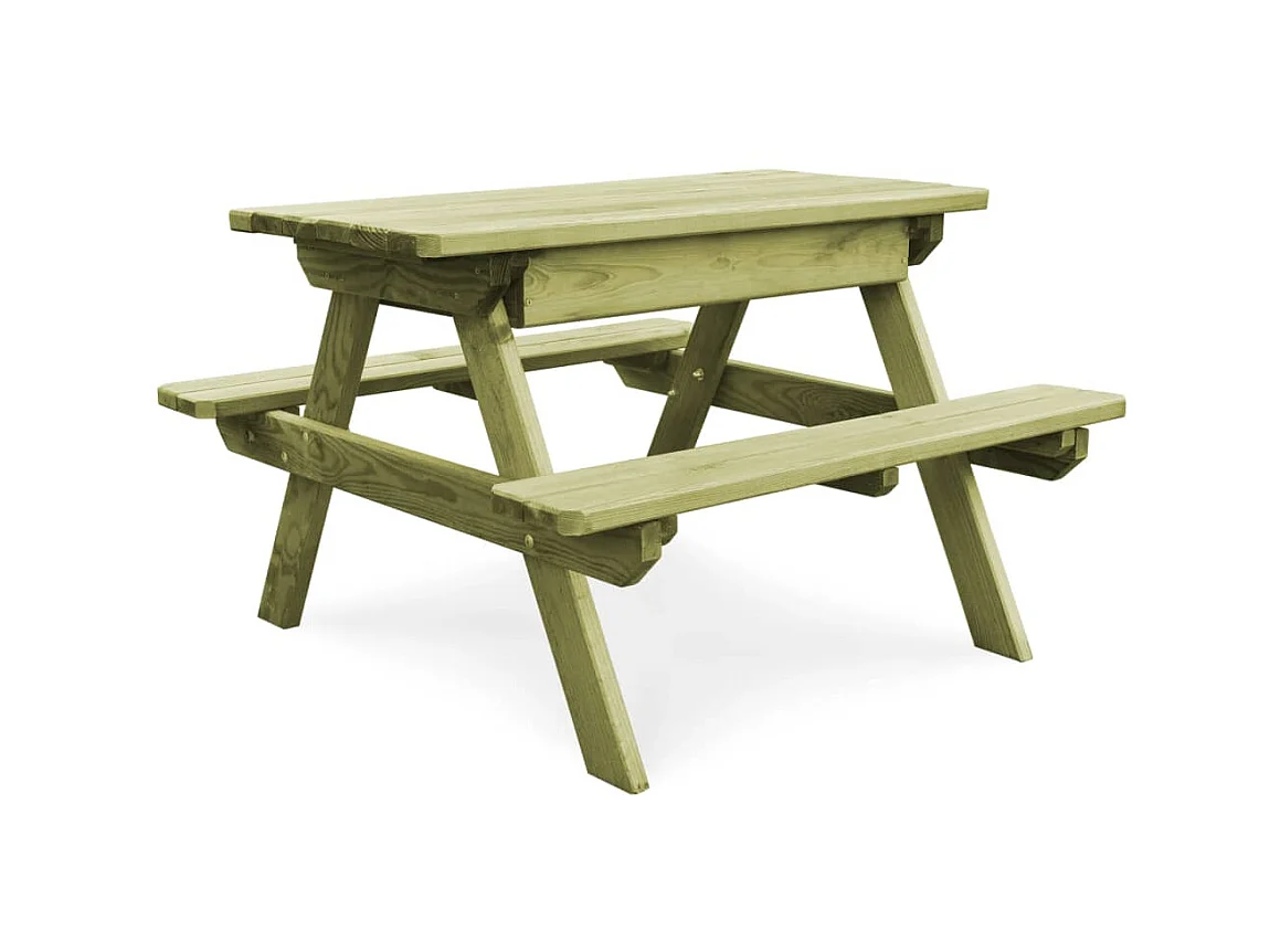 Table de pique-nique pour enfants avec bancs Pinède imprégnée GHR72007