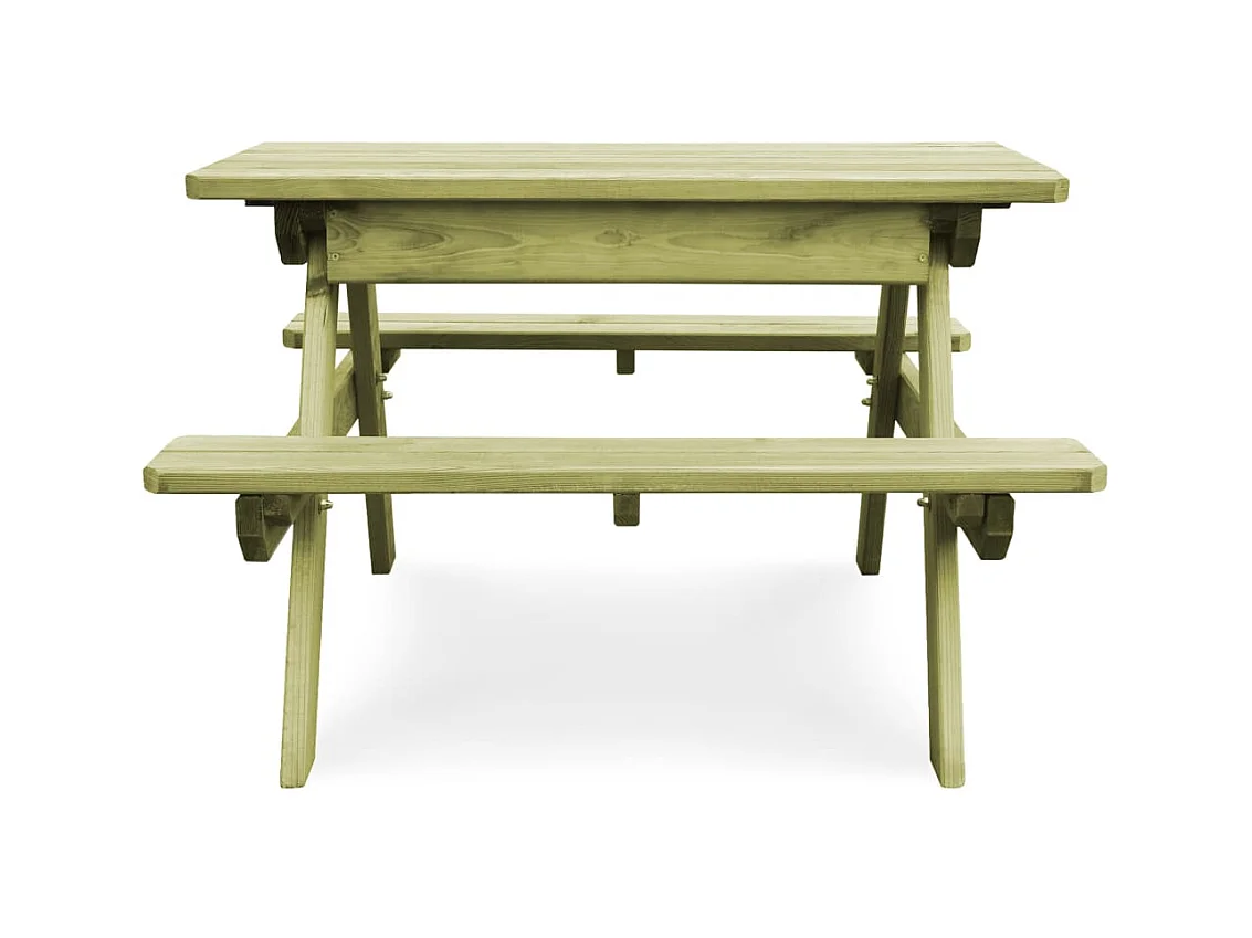 Table de pique-nique pour enfants avec bancs Pinède imprégnée GHR72007