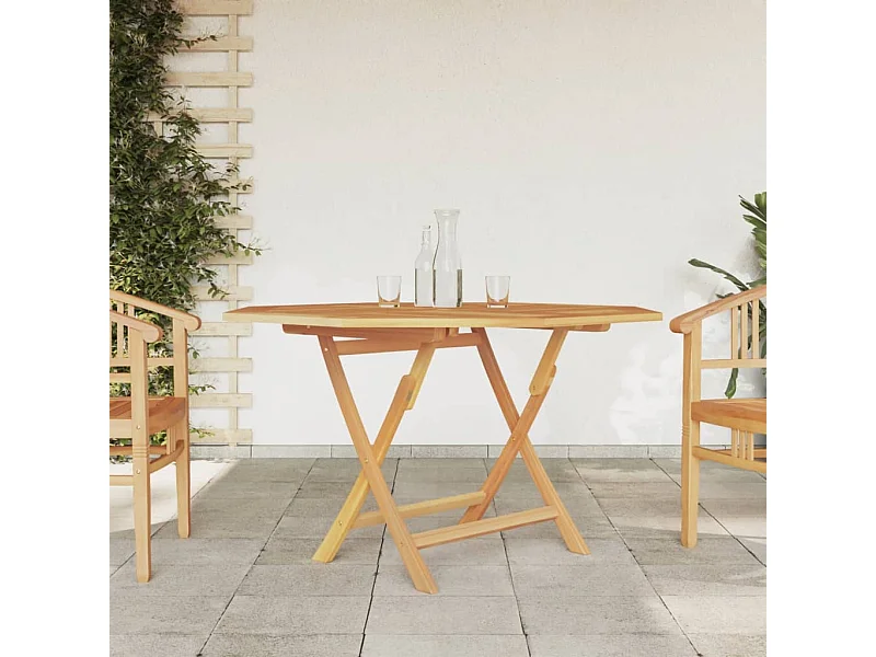Table pliable de jardin 120x120x75 cm bois massif de teck GHR74988