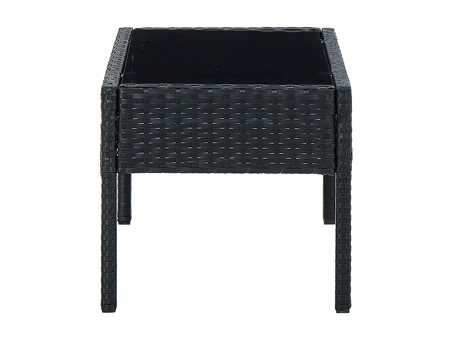 Table de jardin Noir 75x40x37 cm Résine tressée GHR28631