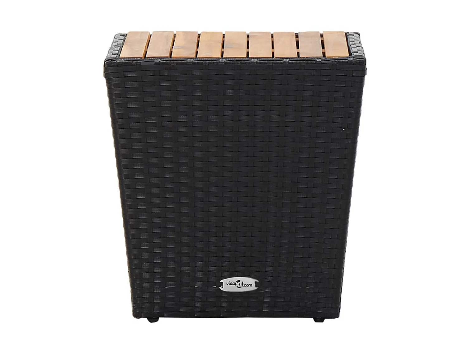 Table à thé Noir 41,5x41,5x43cm Résine tressée et bois d'acacia GHR88747