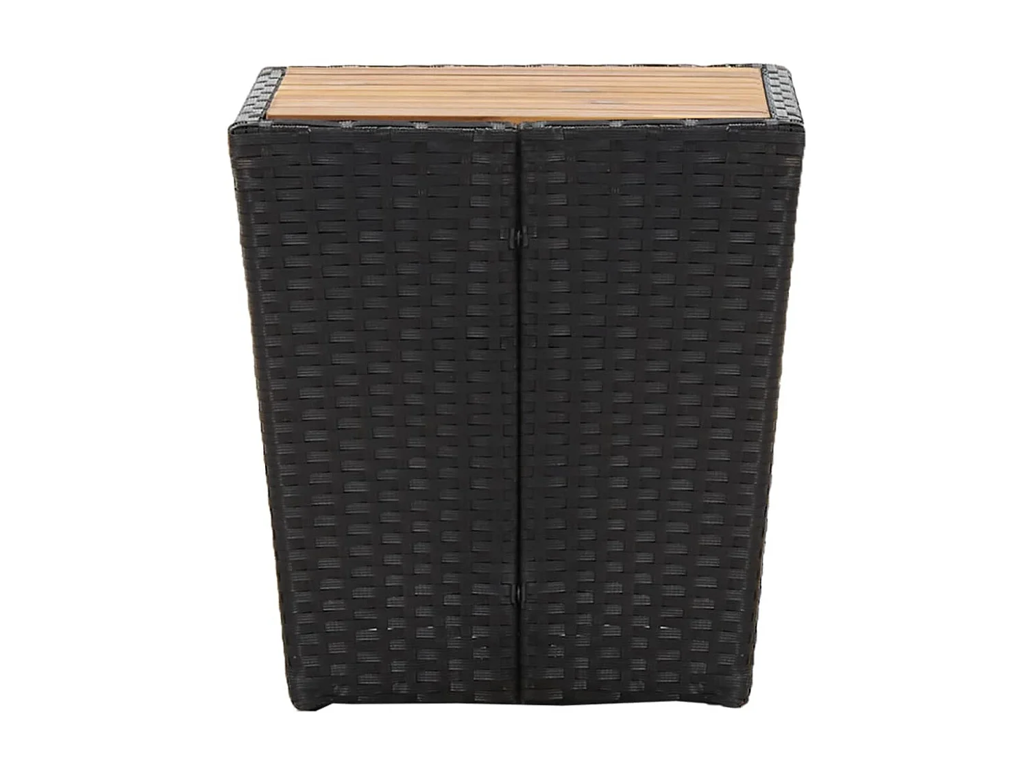 Table à thé Noir 41,5x41,5x43cm Résine tressée et bois d'acacia GHR88747