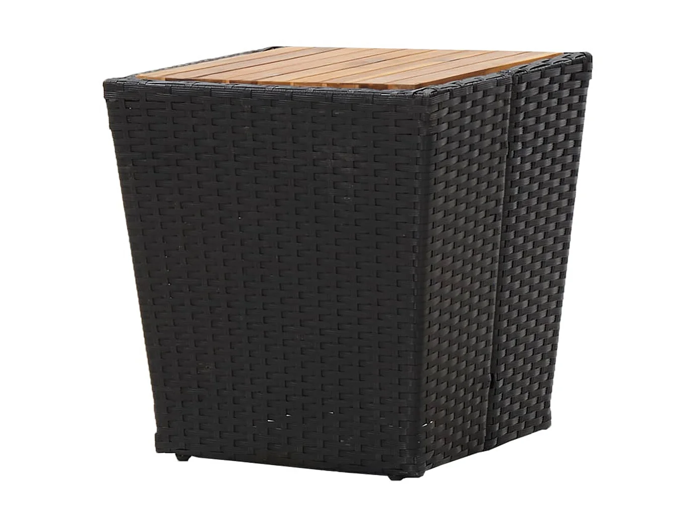 Table à thé Noir 41,5x41,5x43cm Résine tressée et bois d'acacia GHR88747
