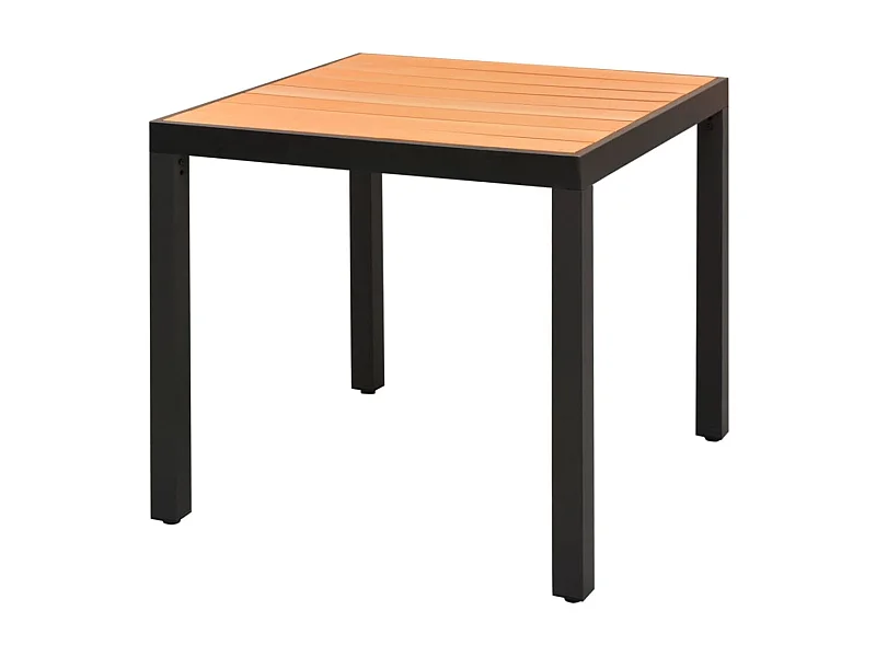Mesa de jardim em alumínio e WPC 80x80x74 cm castanho PT373839